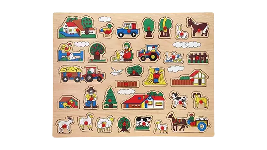 Houten Knopjespuzzel Boerderij