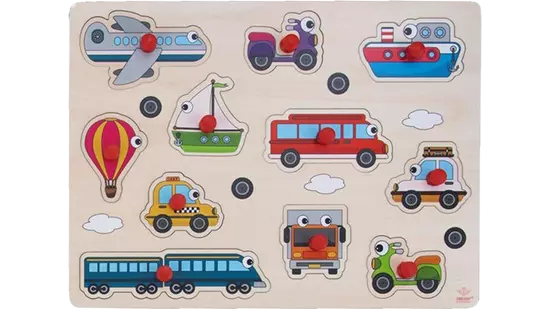 Houten knopjesnoppen speelgoed puzzel