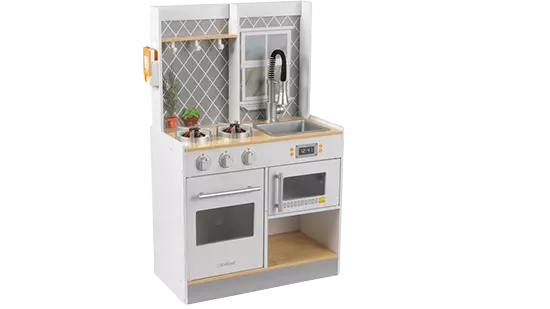 KidKraft Let's Cook Houten Kinderkeuken met licht en geluid, speeltelefoon en uittrekbare kraan