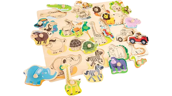New Classic Toys Houten Legpuzzel Safari Dieren