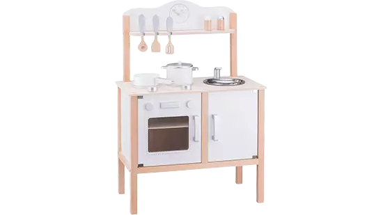 New Classic Toys Houten Speelkeuken - Wit - Inclusief Accessoires - Werkbladhoogte is 55 cm