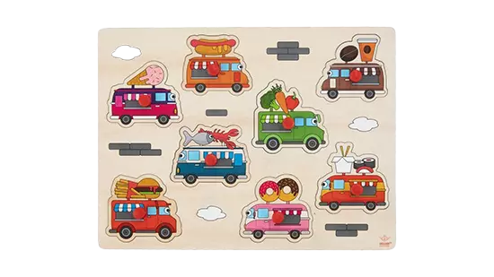 Engelhart Vormenpuzzel Foodtruck Junior 22,5 X 30 Cm Hout 9-delig