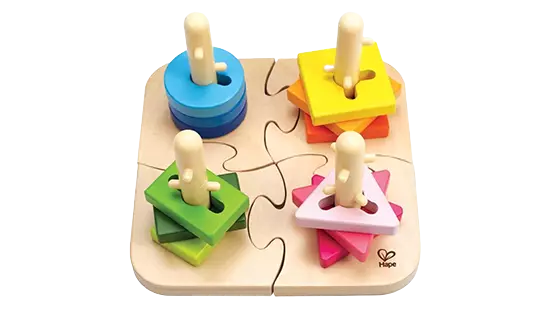 Hape Speelgoed - Vormen en kleuren puzzel - Houten puzzels