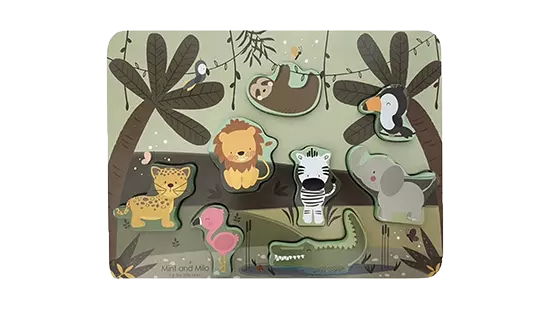 Mint and Milo Houten dieren puzzel jungle