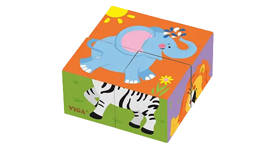 Viga Toys - Vormenpuzzel Blokken Safari